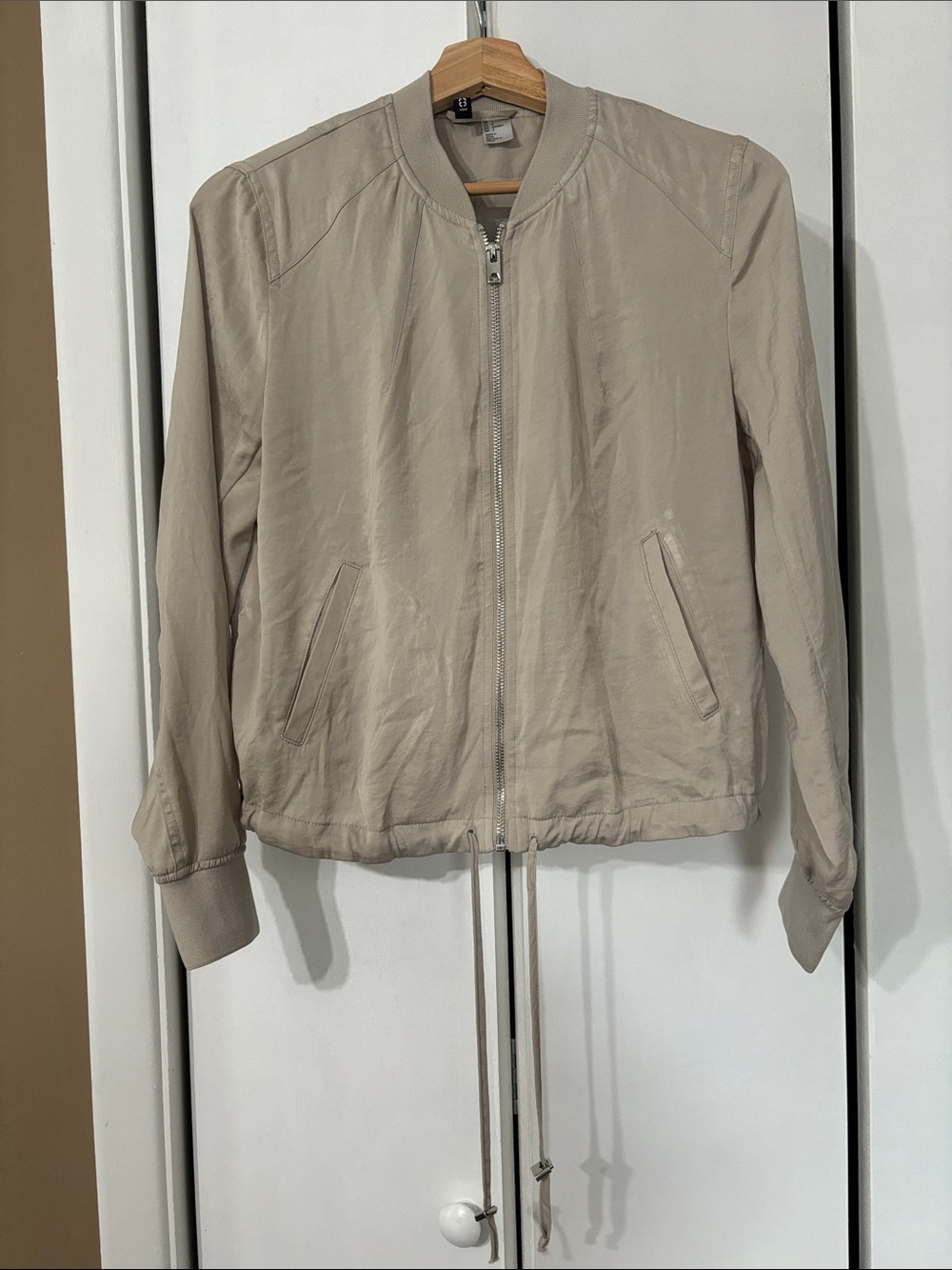 Divided H&M lightweight Light Beige Bomber Jacket